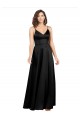 Silky Satin Floor-Length Long Prom Dress with V-Neckline Clearance