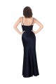 Draped Cowl Neck Silky Satin Prom Dress with Skirt Slit Clearance