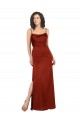 Floor-Length Silky Satin Prom Dress with Skirt Slit Clearance