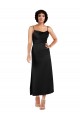 Cowl Neck Tea-Length Short Silky Satin Cocktail Prom Dress / Homecoming Dress with Skirt Slit Clearance