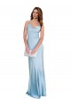 Open Back with Ties Cowl Neck Sheath Silky Satin Long Bridessmaid Dress Clearance