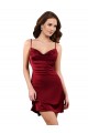 Midi Length Cowl Neck Silky Satin Short Cocktail Prom Dress / Homecoming Dress Clearance