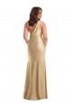 One Shoulder Asymmetrical Cowl Back Silky Satin Mermaid Prom Dress Clearance