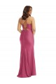 Cowl-Neck Open Tie-Back Silky Satin Mermaid Prom Dress with Frong Slit Clearance