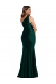 Cascading Bow One Shoulder Silky Satin Mermaid Prom Dress with Front Slit Clearance