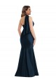 Scarf Neck One Shoulder Silky Satin Mermaid Prom Dress with Front Slit Clearance