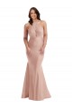 Criss Cross Halter Open Back Silky Satin Mermaid Prom Dress Clearance