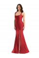 Square Neck Silky Satin Mermaid Prom Dress with Side Slit Clearance
