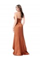 Faux-Wrap Skirt Silky Satin Prom Dress Clearance