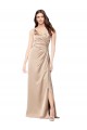 Silky Satin Prom Dress with Draped Surplice Bodice Clearance