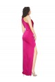 One Shoulder Long Full Length Silky Satin Prom Dress with Front Side Split Clearance