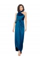 High Halter Neck Silky Satin Prom Dress with Sash Overlay and Side Split Clearance