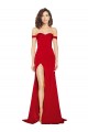 Off the Shoulder Sweetheart Bustier Style Silky Satin Prom Dress with Side Split Clearance
