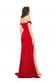 Off the Shoulder Sweetheart Bustier Style Silky Satin Prom Dress with Side Split Clearance