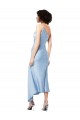 Midi Length Short Silky Satin Cocktail Prom Dress / Homecoming Dress with Asymmetric Neckline and High Side Split Clearance