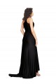 Floor Length One Shoulder Silky Satin Prom Dress with Side Slit Clearance