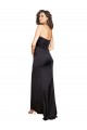 Full Length One Shoulder Ruffled Long Silky Satin Prom Dress with High Slit Clearance