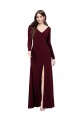 Long Sleeves Spandex Prom Dress with Front Slit Clearance