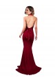 Halter Mermaid Plunge V-Neckline Open Back Bow Tie Spandex Prom Dress Clearance