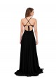 High Slit Open Back Long Spandex Prom Dress with Lined Crossover Bust Clearance