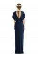 Open Back Short Sleeves Draped Tulip Skirt Maxi Spandex Prom Dress Clearance