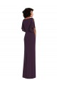 Faux Wrap Split Sleeves Maxi Spandex Prom Dress with Cascade Skirt Clearance