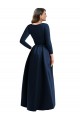Long Sleeves Wrapped Spandex Prom Dress with High Low Full Skirt and Pockets Clearance