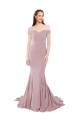 Off the Shoulder Mermaid Long Sweep Train Prom Dress Clearance