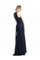 High Neck Sheath Long Crepe Prom Dress Clearance