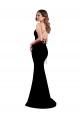 High Neck Low Criss Cross Back Crepe Prom Dress Clearance