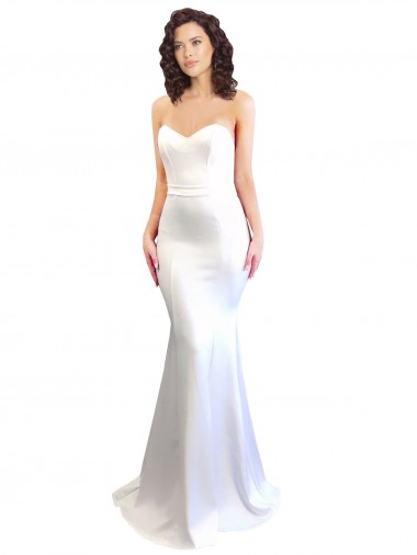 Sweetheart Strapless High Neck Long Crepe Prom Dress Clearance