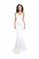 Fishtail Shape Spaghetti Straps Open Back Crepe Prom Dress with Ruffles Clearance