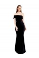 Asymmetrical Draped Off the Shoulder Banded Crepe Prom Dress Clearance