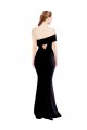 Asymmetrical Draped Off the Shoulder Banded Crepe Prom Dress Clearance