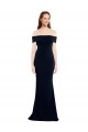 Off the Shoulder Fitted Crepe Prom Dress with Back Cut Out Clearance
