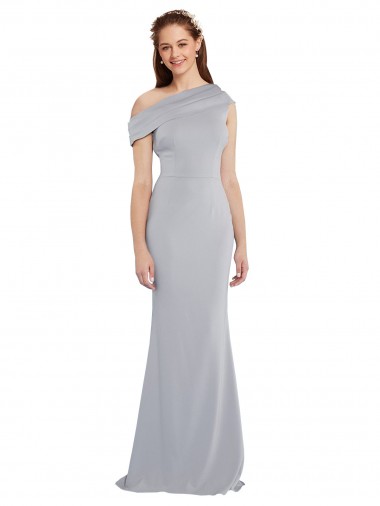 Off the Shoulder Asymmetrical Mermaid Crepe Prom Dress Clearance