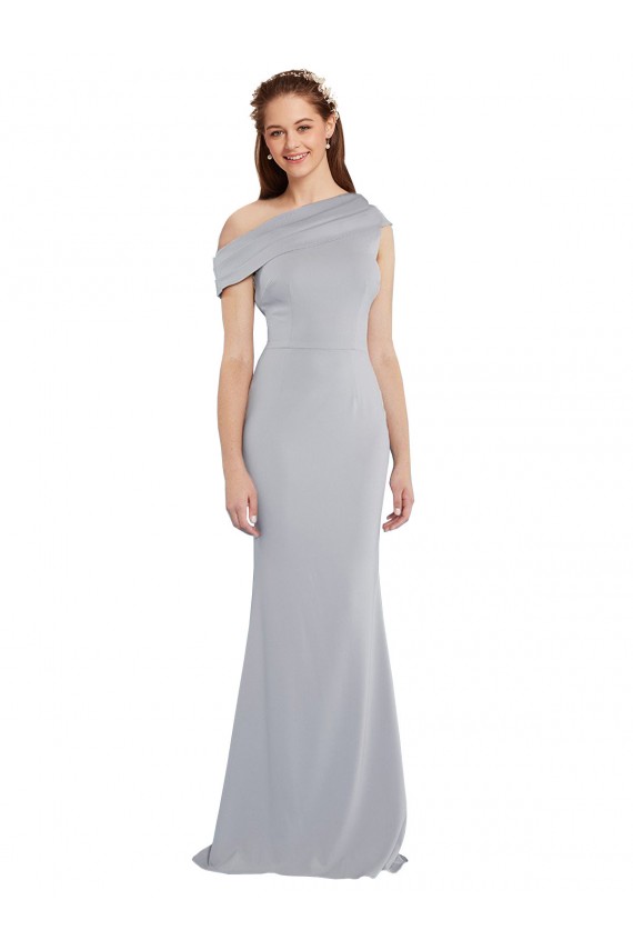 Off the Shoulder Asymmetrical Mermaid Crepe Prom Dress Clearance