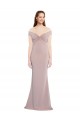Knotted Off the Shoulder Crepe Prom Dress with Cut-Out Back Clearance