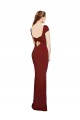 Cap Sleelves Mermaid Crepe Prom Dress Keyhole Back Clearance