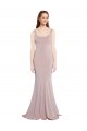 Sleeveless Scoop Neck Fully Lined Crepe Prom Dress Clearance