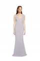 Cut-Out Back V-Neckline Mermaid Crepe Prom Dress Keyhole Back Clearance
