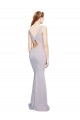 Cut-Out Back V-Neckline Mermaid Crepe Prom Dress Keyhole Back Clearance