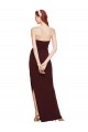 Twisted Strapless Keyhole Long Crepe Prom Dress with Slit Clearance