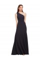 Fit and Flare Crepe Prom Dress with One Shoulder Clearance