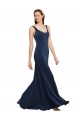 Fit and Flare Long Crepe Prom Dress with Round Neck Clearance