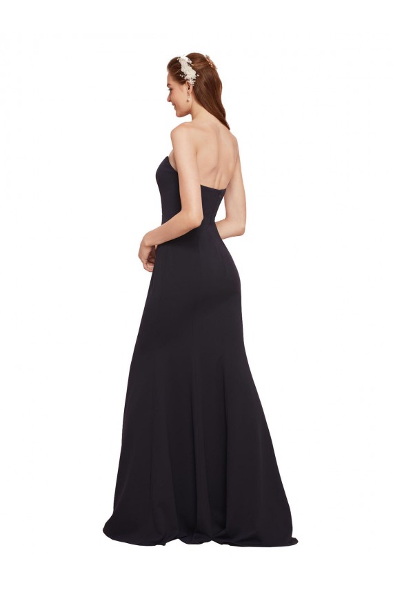 Strapless Bodycon Long Crepe Prom Dress with High Slit Clearance