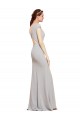Fit and Flare Long Crepe Prom Dress with Tie Open Back Clearance