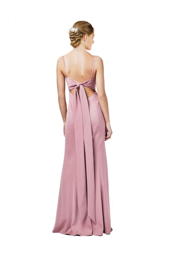 Fit and Flare Slim Crepe Prom Dress with Cutout Back Clearance