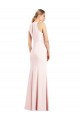 V-Neck Keyhole Back Crepe Trumpet Prom Dress Clearance