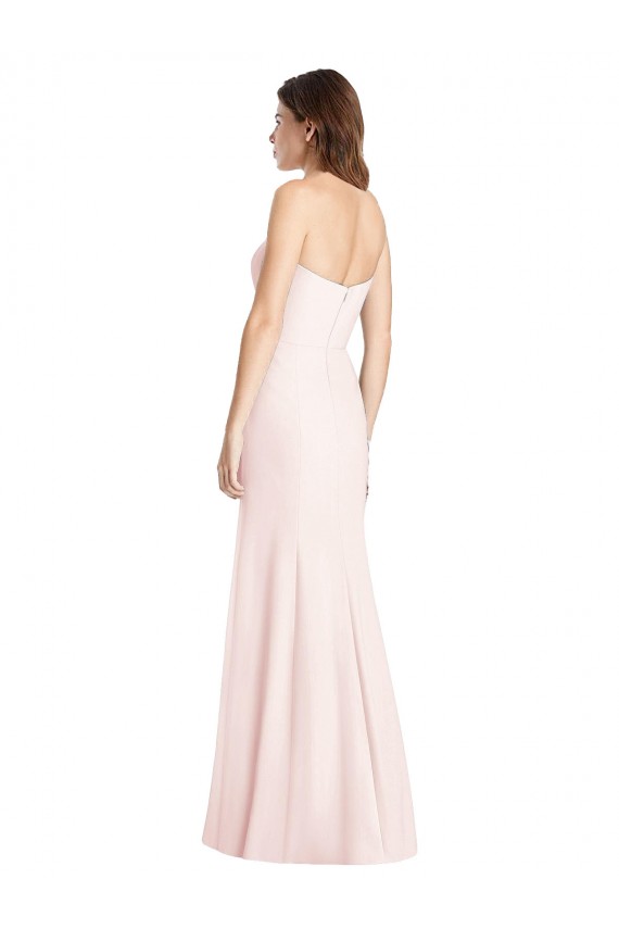 Strapless Crepe Trumpet Prom Dress with Front Slit Clearance